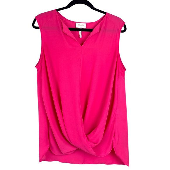 Laundry By Shelli Segal Tops - Laundry by Shelli Segal Sleeveless Drape Blouse Women’s Large Hot‎ Pink V-Neck